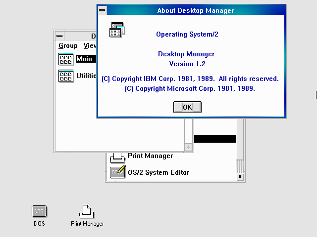 OS/2 1.2 Desktop Manager